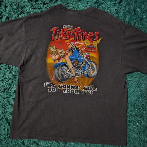 Vintage Big Johnson T-Shirt XXL Biker Tee or Tires Biker Graphic - Picture 2 of 7